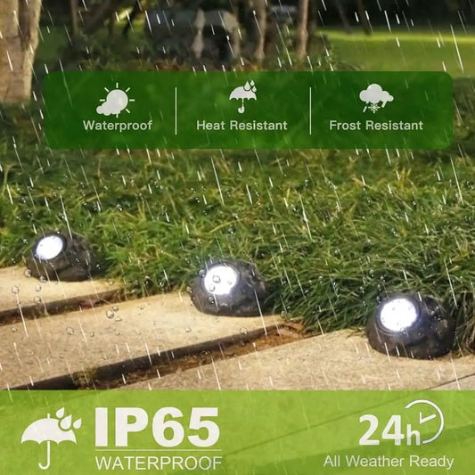 Lámpara Solar LED Decorativa Tipo Roca para Jardín