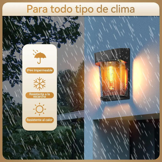 Lámpara Solar LED de Pared para Exteriores con Encendido Automático