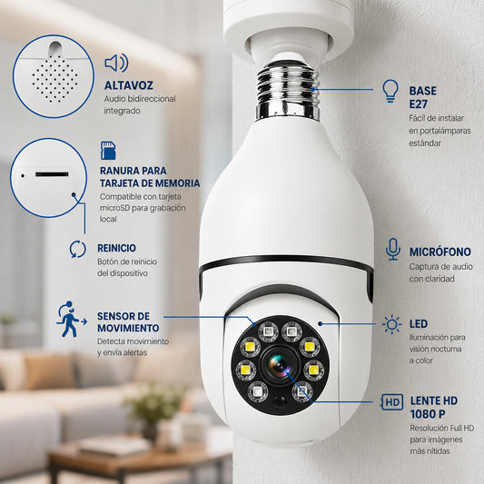Foco Camara WiFi Vision Nocturna